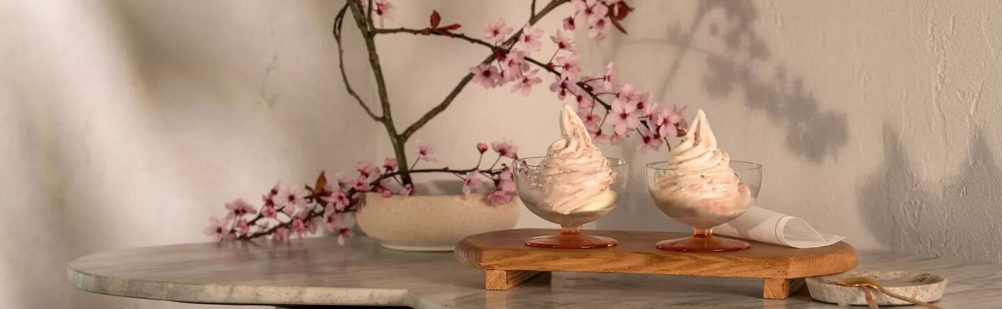  Quick no churn Sakura-inspired swirl ice cream 