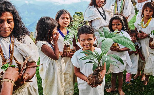 Térkép a kolumbiai Sierra Nevada de Santa Marta hegységről, az arhuaco őslakos közösség otthonáról.