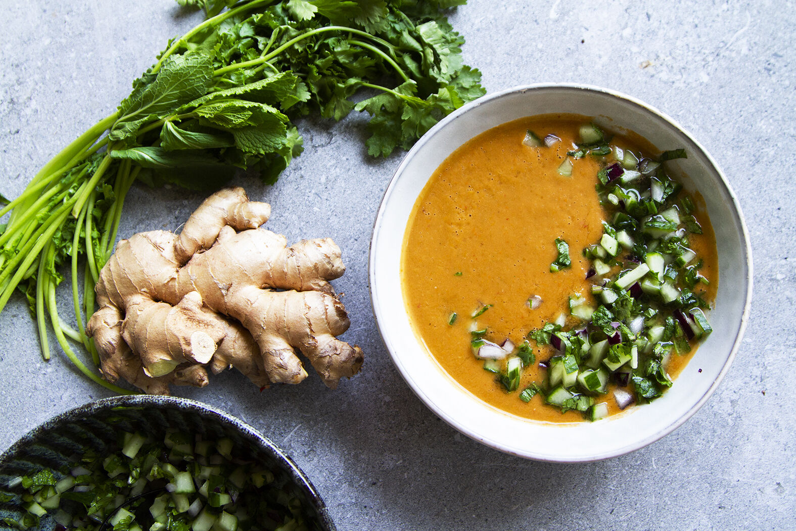 Ultimate refreshing Asian gazpacho with cucumber salsa